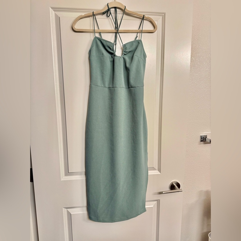 Abercrombie & Fitch Sage Green Strappy Midi Dress
